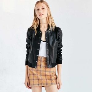 Silence and Noise vegan leather Bomber Jacket